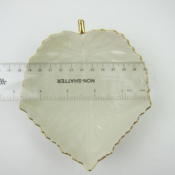 Lenox Leaf Candy Nut Dish Ivory with Gold Trim Handcrafted in Japan - Picture 9 of 14